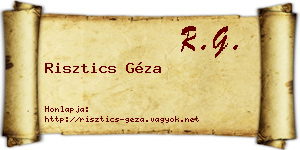 Risztics Géza névjegykártya